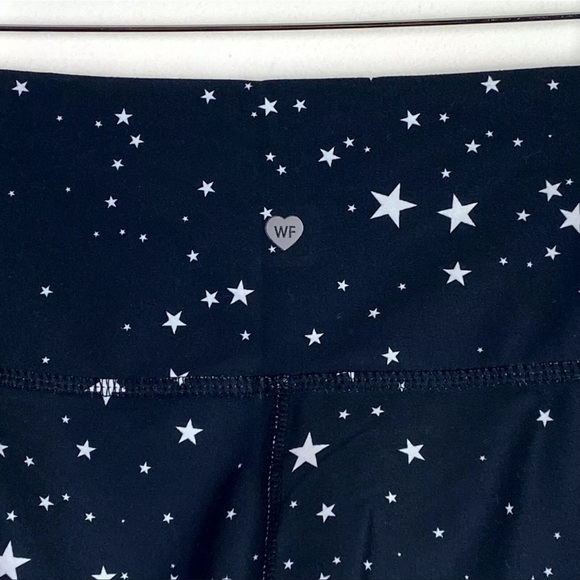 Wildfox Women's High Waist/Rise Black White Scattered Stars Printed 7/8 Leggings - Picture 11 of 13